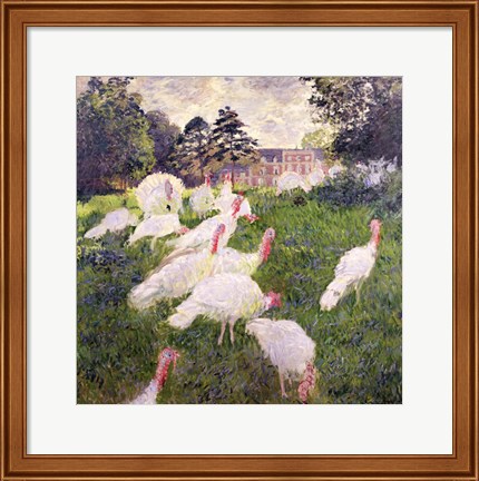 Framed Turkeys at the Chateau de Rottembourg, Montgeron, 1877 Print