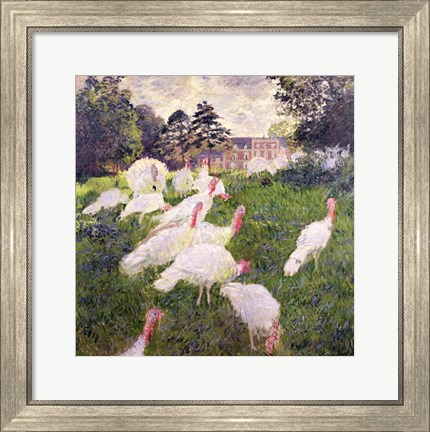 Framed Turkeys at the Chateau de Rottembourg, Montgeron, 1877 Print