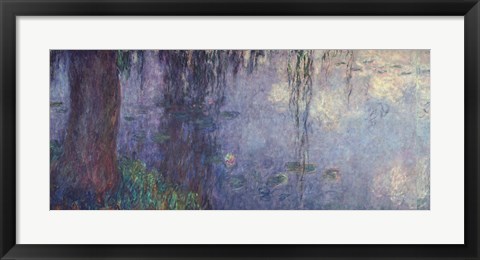Framed Waterlilies: Morning with Weeping Willows, detail of the left section, 1914-18 Print