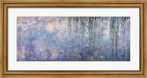 Framed Waterlilies: Morning with Weeping Willows, detail of central section, 1914-18 Print