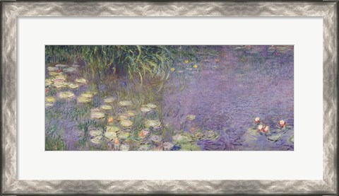 Framed Waterlilies: Morning, 1914-18 (left section) Print