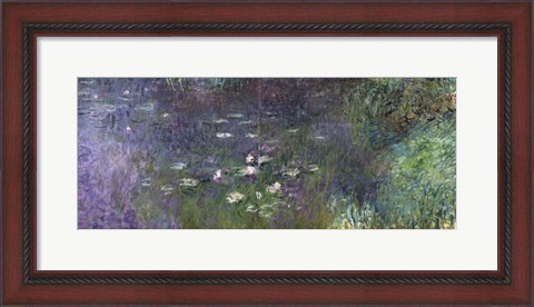 Framed Waterlilies: Morning, 1914-18 (right section) Print