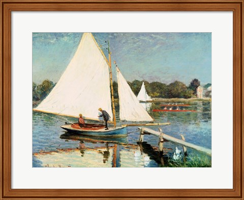 Framed Sailing at Argenteuil, c.1874 Print