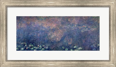 Framed Waterlilies: Two Weeping Willows, centre left section, 1914-18 Print