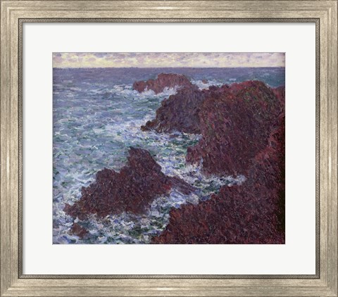 Framed Rocks at Belle-Ile, the Wild Coast, 1886 Print