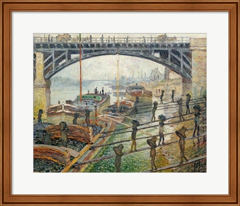 Framed Stream of Robec at Rouen, 1872 workers Print