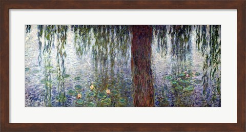 Framed Waterlilies: Morning with Weeping Willows, detail of the left section, 1915-26 Print