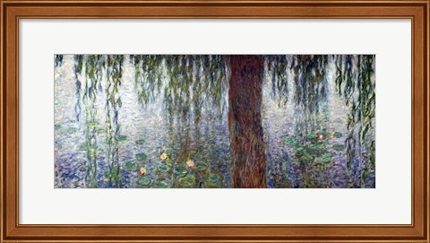 Framed Waterlilies: Morning with Weeping Willows, detail of the left section, 1915-26 Print