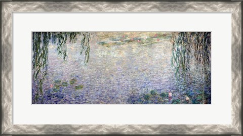 Framed Waterlilies: Morning with Weeping Willows, detail of the central section, 1915-26 Print