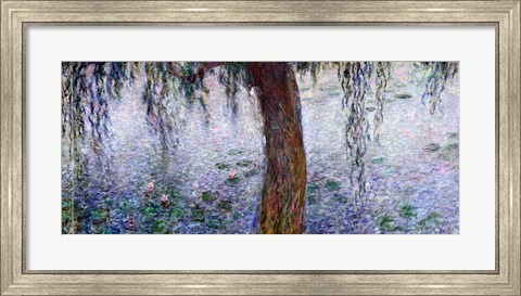 Framed Waterlilies: Morning with Weeping Willows, detail of the right section, 1915-26 Print