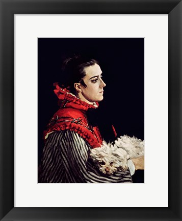 Framed Camille Monet (1847-79) in a Red Cape, 1866 Print