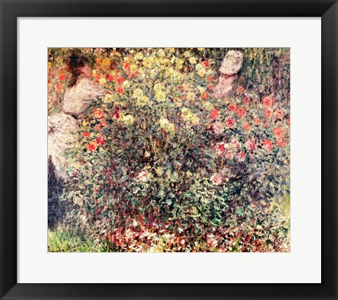 Framed Women in the Flowers, 1875 Print