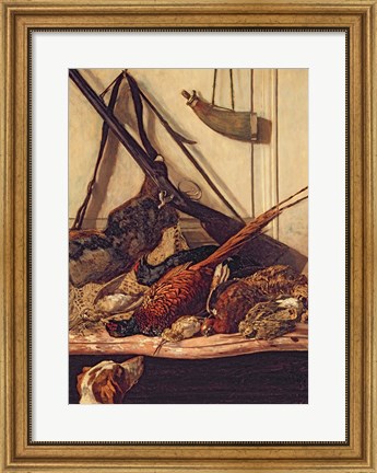 Framed Hunting Trophies, 1862 Print