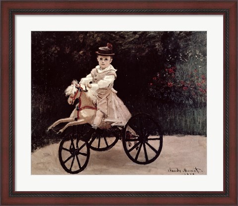Framed Jean Monet on his Hobby Horse, 1872 Print