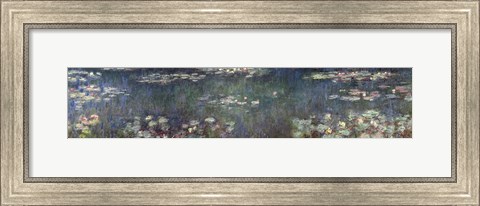 Framed Waterlilies: Green Reflections, 1914-18 (Pano) Print
