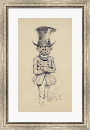 Framed Groom in a top hat, 1857 Print