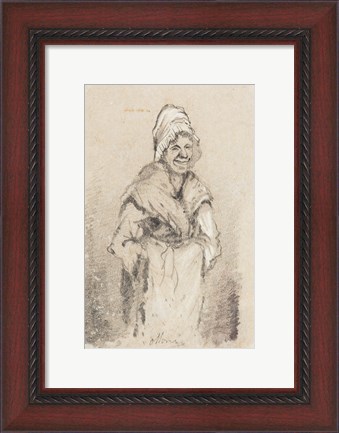 Framed Old Woman from Normandy full face Print