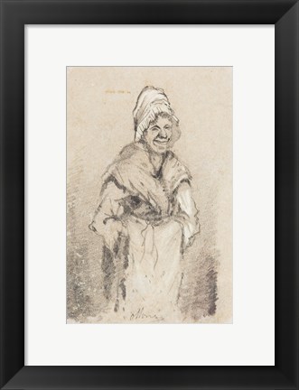 Framed Old Woman from Normandy full face Print