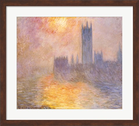 Framed Houses of Parliament, Sunset, 1904 Print