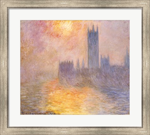 Framed Houses of Parliament, Sunset, 1904 Print