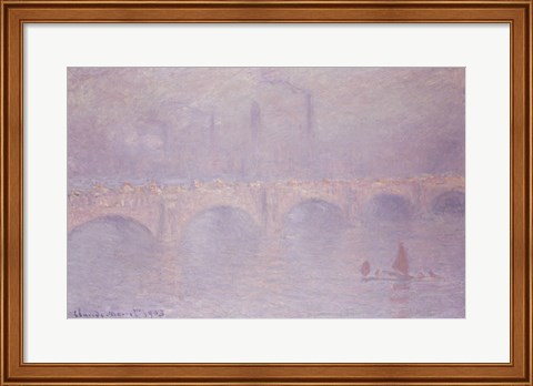 Framed Waterloo Bridge, Hazy Sunshine Print