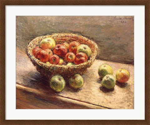 Framed Bowl of Apples, 1880 Print