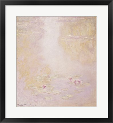 Framed Water Lilies, Giverny, 1908 Print