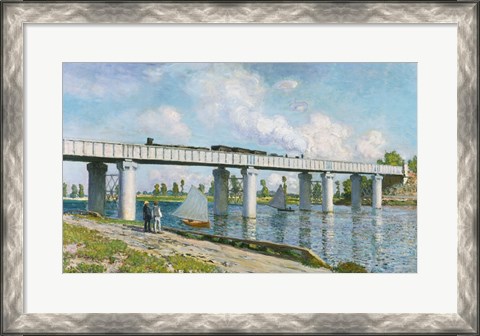 Framed Railway Bridge at Argenteuil, 1873 Print