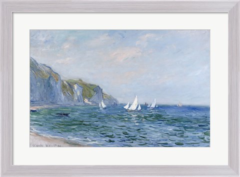 Framed Cliffs and Sailboats at Pourville Print