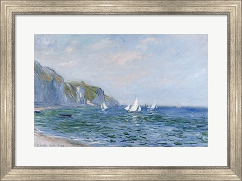 Framed Cliffs and Sailboats at Pourville Print