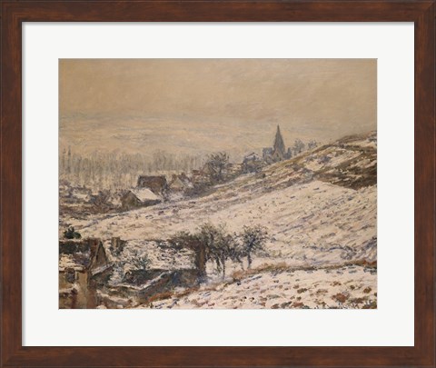 Framed Winter in Giverny, 1885 Print