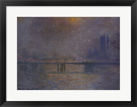 Framed Charing Cross Bridge, The Thames Print