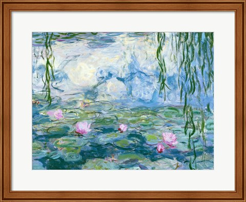 Framed Waterlilies, 1916-19 Print