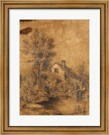 Framed La Lezarde shores, 1856 Print