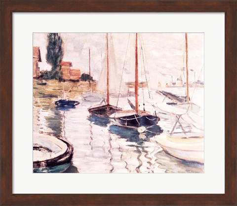 Framed Sailboats on the Seine Print