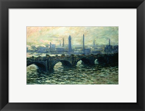 Framed Waterloo Bridge, 1902 Print