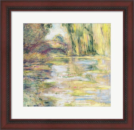 Framed Waterlily Pond: The Bridge Print