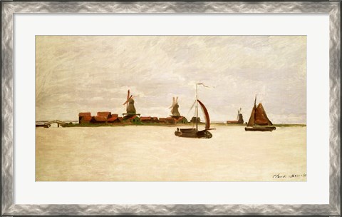 Framed Outer Harbour at Zaandam, 1871 Print