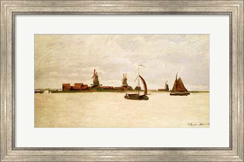 Framed Outer Harbour at Zaandam, 1871 Print