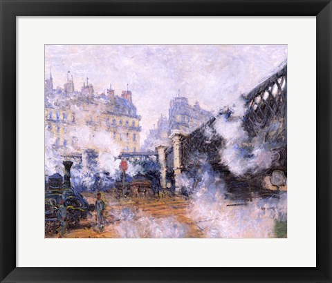 Framed Pont de l&#39;Europe, Gare Saint-Lazare, 1877 Print