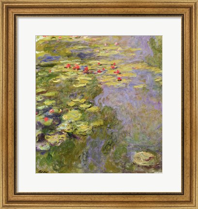 Framed Waterlily Pond, 1917-19 Print