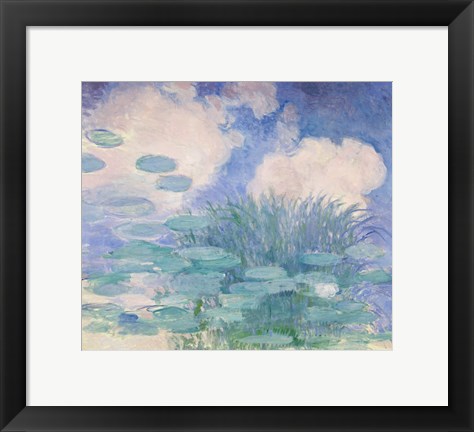 Framed Waterlilies, 1914-17 reflection Print