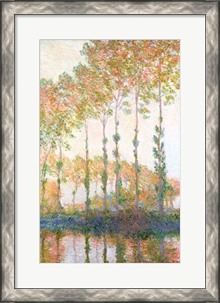 Framed Poplars on the Banks of the Epte, Autumn, 1891 Print