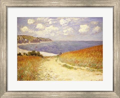 Framed Path in the Wheat at Pourville, 1882 Print