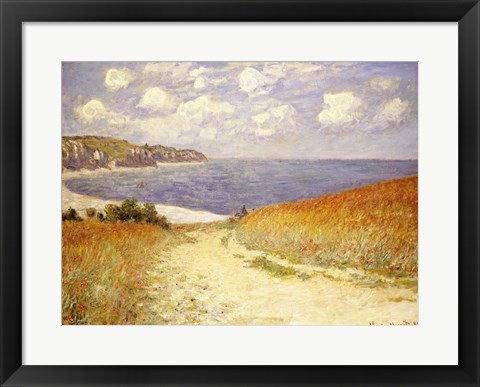 Framed Path in the Wheat at Pourville, 1882 Print