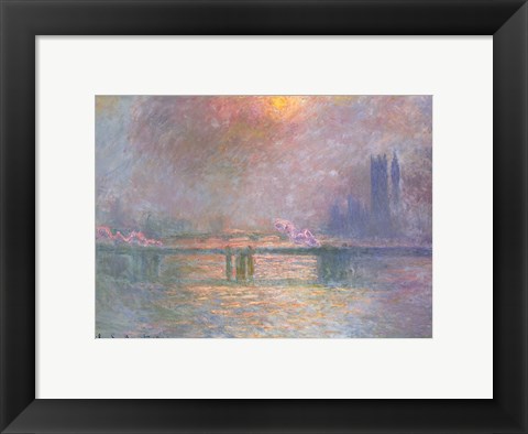 Framed Thames with Charing Cross bridge, 1903 Print