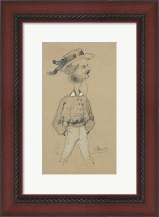 Framed Man with a Boater Hat, 1857 Print