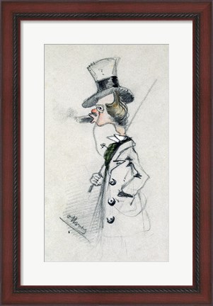 Framed Dandy with a Cigar, 1857 Print