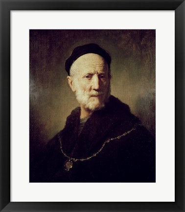 Framed Portrait of Rembrandt&#39;s Father Print