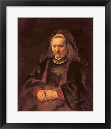 Framed Portrait of an Elderly Woman, c. 1650 Print